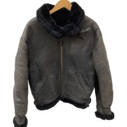 ♪♪ AVIREX アビレックス メンズ ブルゾン レザー ボア付き SIZE 40 ブラック Bランク