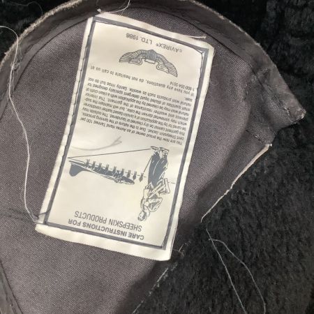  AVIREX アビレックス メンズ ブルゾン レザー ボア付き SIZE 40 ブラック