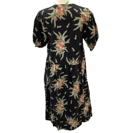 PINK HOUSE ピンクハウス レディース　ワンピース 花柄 ピコフリル リボン  ブラック