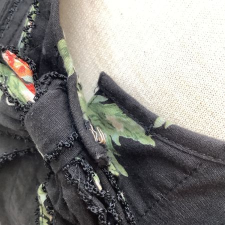 PINK HOUSE ピンクハウス レディース　ワンピース 花柄 ピコフリル リボン  ブラック