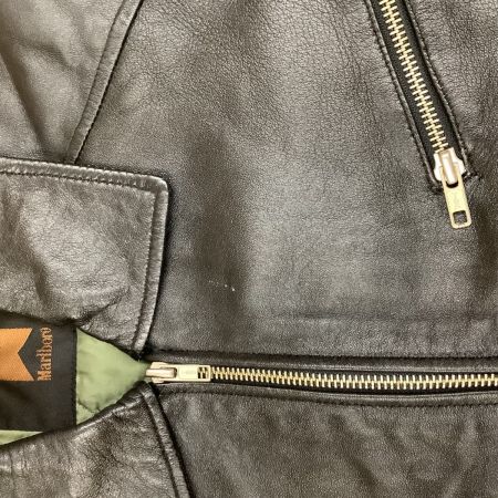  marlboro マルボロ メンズ レザージャケット 羊革 SIZE M ブラック