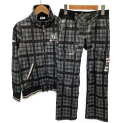 FILA GOLF フィラ ゴルフ レディース セットアップ 裏起毛 パンツ SIZE 上L 下M グレー Bランク