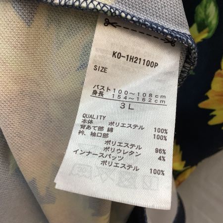  Kolwin コルウィン レディース ワンピース ゴルフウェア SIZE 3L 大きいサイズ ひまわり 花柄 ネイビー