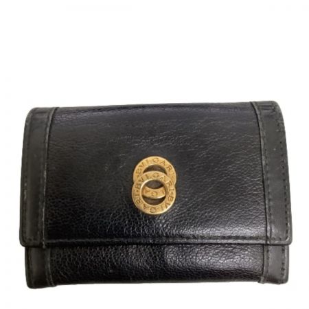 中古】 BVLGARI ブルガリ コインケース 小銭入れ ブラック Bランク