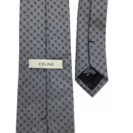 【中古】 CELINE セリーヌ メンズ ネクタイ グレー Bランク｜総合