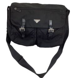 ♪♪ PRADA プラダ ショルダーバッグ メッセンジャーバッグ ナイロン ブラック Bランク