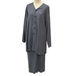 ♪♪ JURGEN LEHL ヨーガンレール レディース セットアップ ジャケットスカート SIZE M グレー Bランク