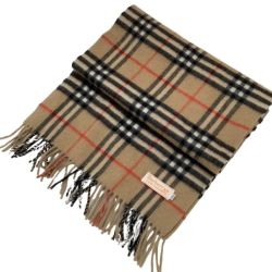 ♪♪ Burberrys バーバリーズ マフラー カシミヤ100％ チェック C-TK83 ベージュ Bランク