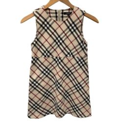 ♪♪ BURBERRY LONDON バーバリーロンドン キッズ ノースリーブワンピース 女の子 SIZE 130cm ベージュ Bランク