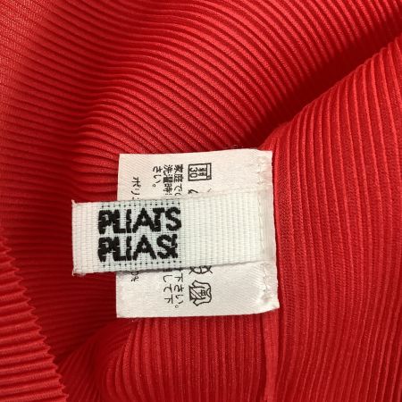  ISSEY MIYAKE イッセイミヤケ PLATS PLEASE レディース ノースリーブカットソー SIZE 3 レッド