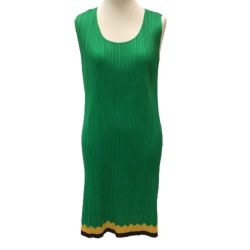 ♪♪ ISSEY MIYAKE イッセイミヤケ PLATS PLEASE 希少 レディース ワンピース 色鉛筆シーリーズ チュニック SIZE 4 グリーン Cランク