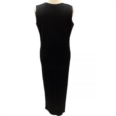  ISSEY MIYAKE イッセイミヤケ PLATS PLEASE レディース ノースリーブワンピ SIZE 2 ブラック
