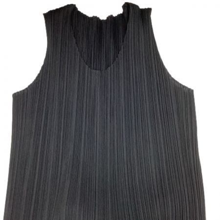  ISSEY MIYAKE イッセイミヤケ PLATS PLEASE レディース ノースリーブワンピ SIZE 2 ブラック