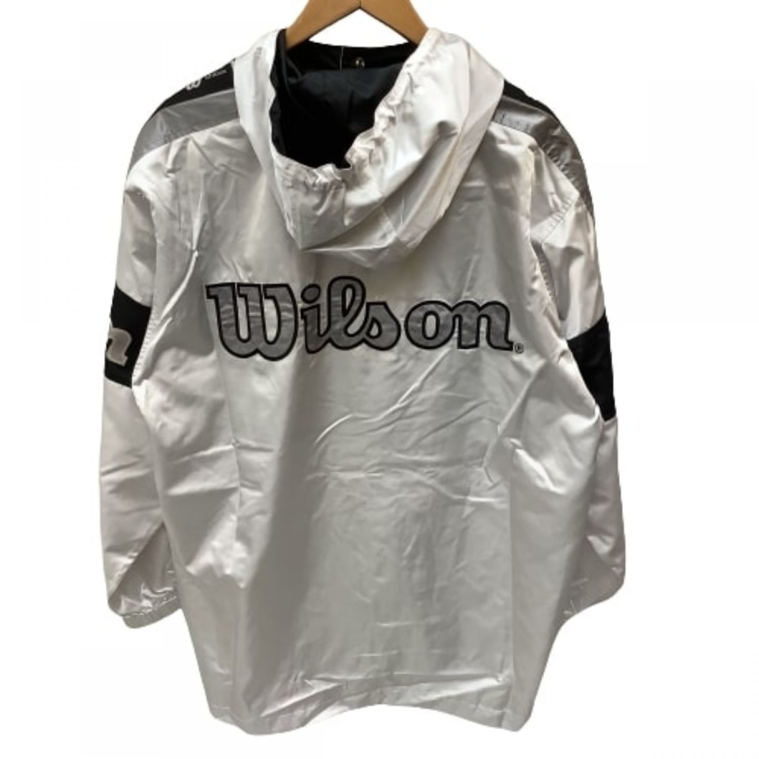 wilson  ホワイト スタンドカラー バックプリント ナイロンジャケット
