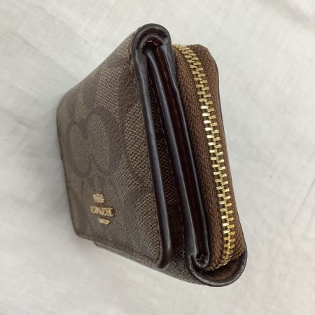 COACH コーチ 3つ折り財布 シグネチャー ベージュ