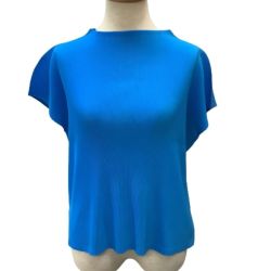 ♪♪ ISSEY MIYAKE イッセイミヤケ PLATS PLEASE  レディース カットソー SIZE 3 PP31-FK365 ブルー Bランク