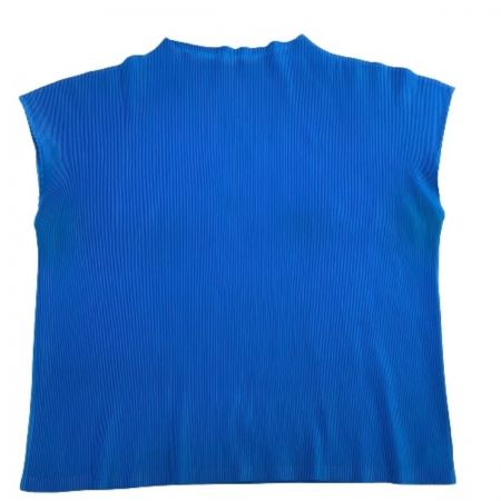  ISSEY MIYAKE イッセイミヤケ PLATS PLEASE  レディース カットソー SIZE 3 PP31-FK365 ブルー