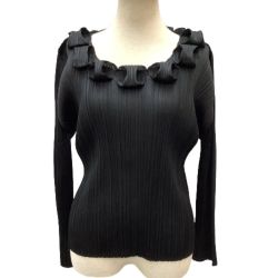 ♪♪ ISSEY MIYAKE イッセイミヤケ  PLATS PLEASE レディース 変形 カットソー SIZE 3 PP71-JK595 ブラック Bランク