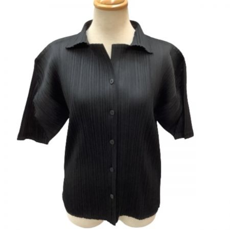  ISSEY MIYAKE イッセイミヤケ  PLATS PLEASE レディース 半袖シャツ SIZE 3 PP13-JJ104 ブラック