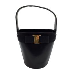 ♪♪ Ferragamo フェラガモ Vintage ヴィンテージ レディース ハンドバッグ  ブラック Bランク