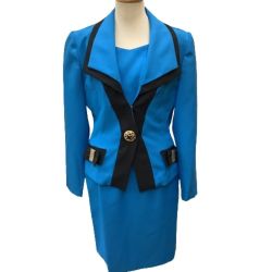 ♪♪  レディース Vintage ヴィンテージ 昭和 セットアップスーツ バブルスーツ SIZE 9AR ブルー Bランク