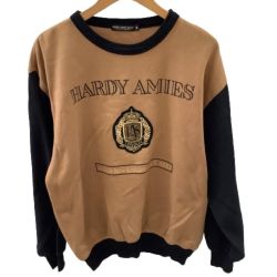 ♪♪ HARDY AMIES ハーディエイミス メンズ スウェット トレーナー SIZE M ブラウン×ブラック Bランク