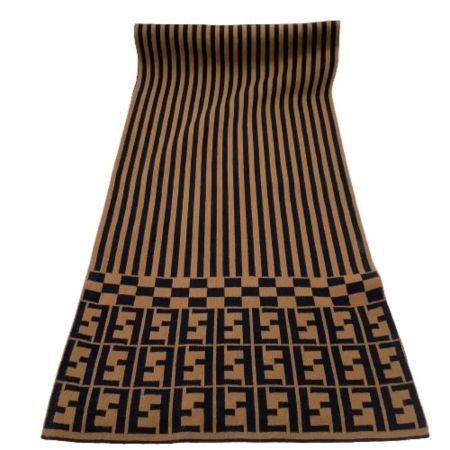  FENDI フェンディ マフラー ブラック×ブラウン
