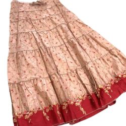 KANEKO ISAO カネコイサオ ワンダフル ワールド PINKHOUSE ピンクハウス スカート 花柄 バラ ピコフリル 6段切り替え ピンク Bランク