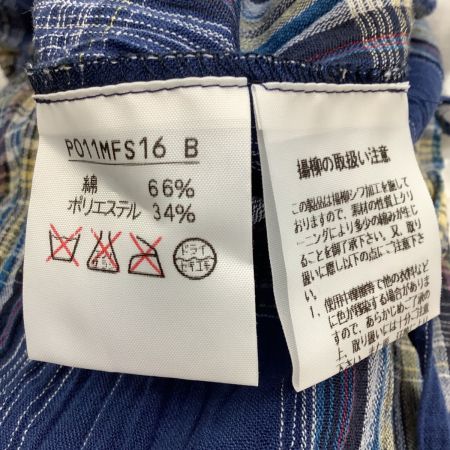  PINK HOUSE ピンクハウス レディース ピコフリル ペチコート付き ロングスカート 脇リボン タータンチェック ブルー