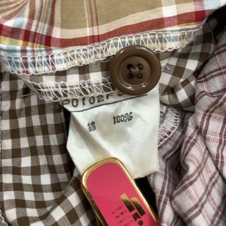  PINK HOUSE ピンクハウス レディース フレアスカート チェック ワッペン スイカ パッチワーク 花