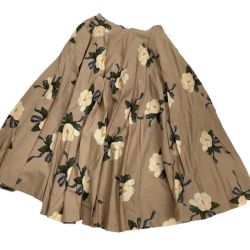 INGEBORG インゲボルグ レディース フレアスカート ロングスカート 花柄 白牡丹 ベージュ Bランク