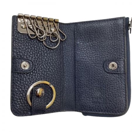  FURLA フルラ キーケース コインケース 小銭入れ キーホルダー 防水スプレーレザー用クリーム付き ネイビー