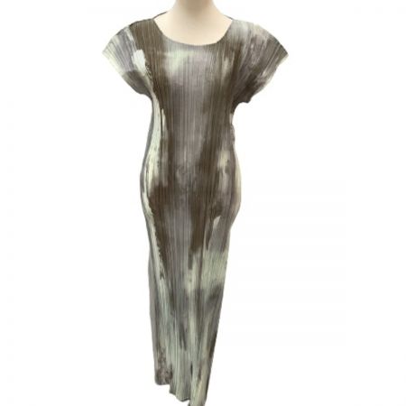  ISSEY MIYAKE イッセイミヤケ PLATS PLEASE 1999 レディース ワンピース 水墨 SIZE M