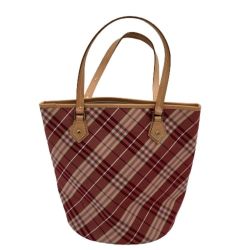 ♪♪ BURBERRY BLUE LABEL バーバリーブルーレーベル バーバリーブルーレーベル ハンドバッグ レッド Bランク