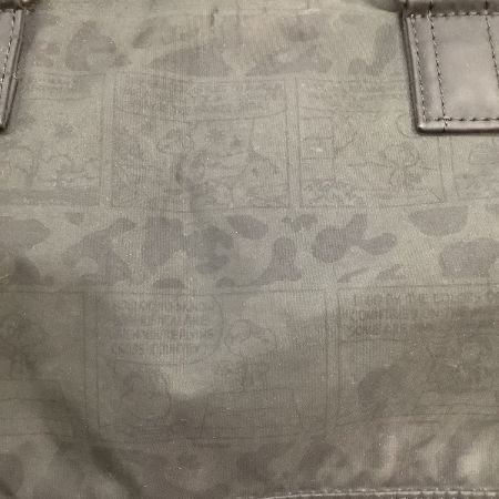  PORTER×PEANUTS ポーター×ピーナッツ スヌーピー ミニボストンバッグ ピンバッチ付き コミック柄 ブラック