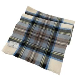 ♪♪ 23区×LOCHCARRON ロキャロン レディース ストール カシミヤ ブルー グレー チェック Bランク