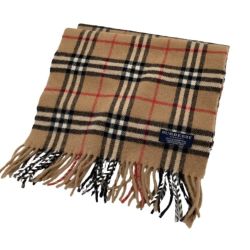 ♪♪ BURBERRY バーバリー マフラー ウール100％ チェック ベージュ Bランク