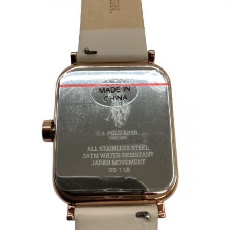  US POLO ASSN. ユーエスポロアッスン 腕時計 クォーツ式 レザー ピンクゴールド