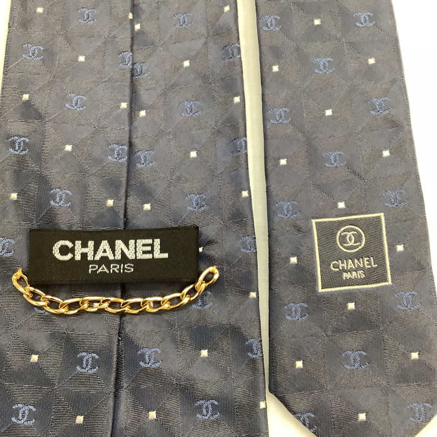 中古】 CHANEL シャネル メンズ ネクタイ ネイビー Bランク｜総合