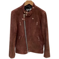 ♪♪ Schott ショット メンズ ライダースジャケット レザージャケット 羊革 スウェード SIZE M ブラウン Aランク