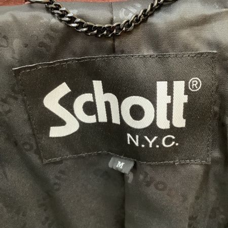  Schott ショット メンズ ライダースジャケット レザージャケット 羊革 スウェード SIZE M ブラウン
