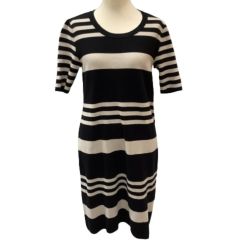 BURBERRY LONDON バーバリーロンドン レディース ニットワンピース SIZE 1 ブラック×ベージュ Bランク