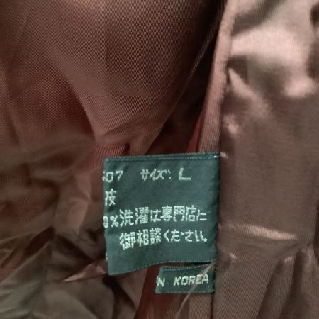 レディース 毛皮 ラビット ハーフコート SIZE L ブラウン こげ茶