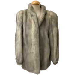 ♪♪  MESSALA SAGAMINK サガミンク レディース 毛皮 ミンクハーフコート SIZE 11号 シルバー Bランク