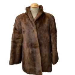 ♪♪ KESKA レディース 毛皮 ミンクハーフコート SIZE 11号 ブラウン Bランク