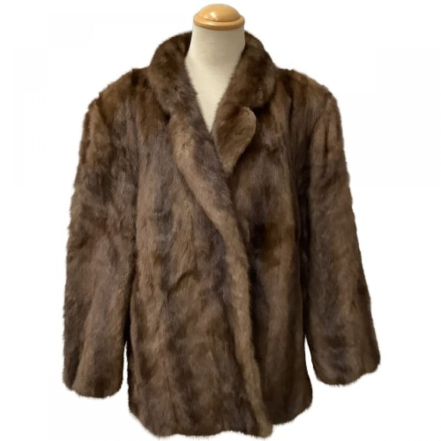 高級毛皮 ミンクコート 茶色 ハーフ丈 11号 ジャケット 最高品質　レディース