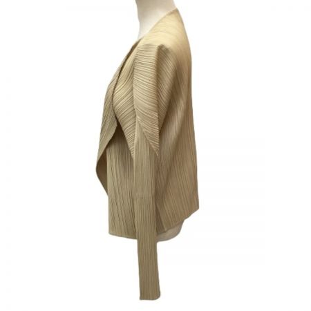  ISSEY MIYAKE イッセイミヤケ PLEATS PLEASE レディース カーディガン 変形 SIZE 3  ベージュ