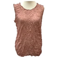 ♪♪ ISSEY MIYAKE イッセイミヤケ レディース シワ加工 メレンゲ ノースリーブカットソー SIZE M IM82-JJ501 ピンク Bランク