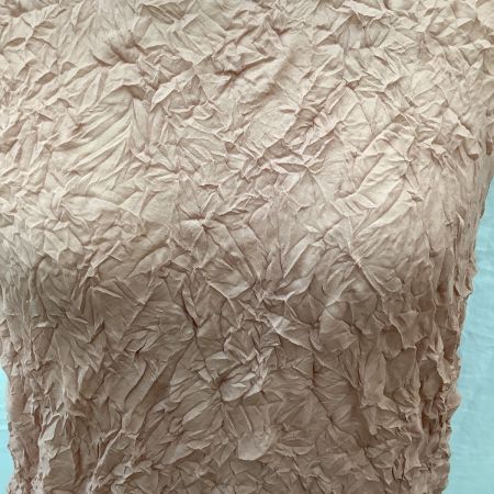  ISSEY MIYAKE イッセイミヤケ レディース シワ加工 メレンゲ ノースリーブカットソー SIZE M IM82-JJ501 ピンク