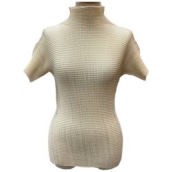♪♪ ISSEY MIYAKE イッセイミヤケ レディース ワッフル プリーツ カットソー SIZE M アイボリー Bランク
